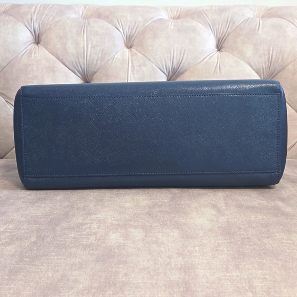 Tory Burch Caitlin Navy Hudson Bay Blue Saffiano leather tote - Picture 6 of 12